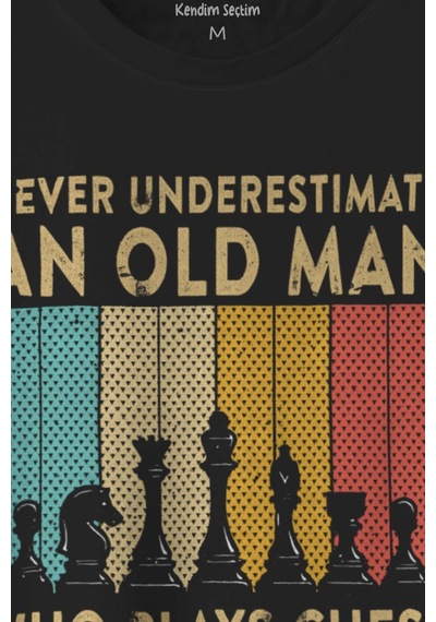 Chess Satranç Retro Vintage Kısa Kollu Baskılı Erkek T-shirt Unisex Tişört 001