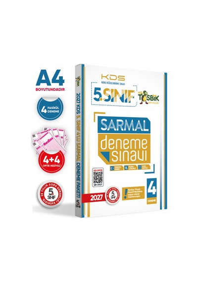 2027 5.Sınıf Yeni Sistem KDS SARMAL Deneme Paketi 4lü Türkiye Geneli D.Çözümlü Hızlı Tosbik Yayı