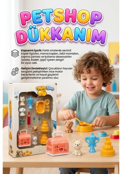 Petshop Dükkanım İnteraktif Oyun Seti - 13 Parça Köpek Figürleri Ve Aksesuar Dünyası