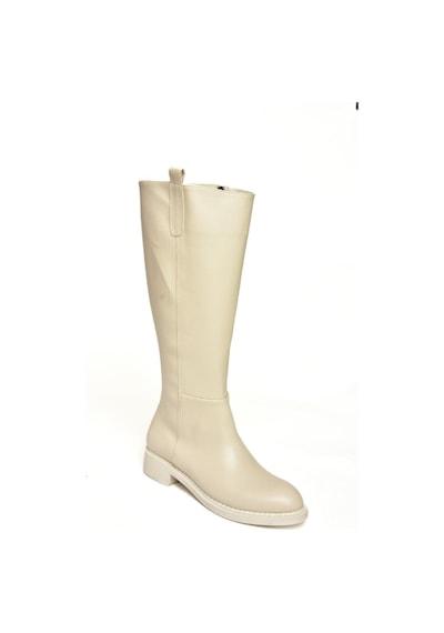 Fox Shoes T590962009 Bej Alçak Topuklu Kadın Çizme Bej-suni Deri Bej