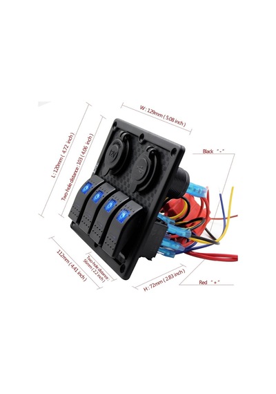 Bfy Switch Panel 4'Lü Usb + Çakmaklık