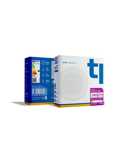 Redeem Plus C10W Downlight, Titreşimsiz, Göz Konforu, 650 Lümen, Sıcak Beyaz, 2700 Kelvin Beyaz