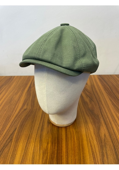 Hamze Peaky Blinders Tommy Shelby Model Keten Kasket Şapka Haki