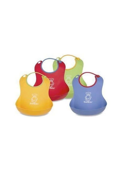 Hazneli Mama Önlüğü Çocuk Bebek Mama Önlüğü Renkli Önlük Plastik