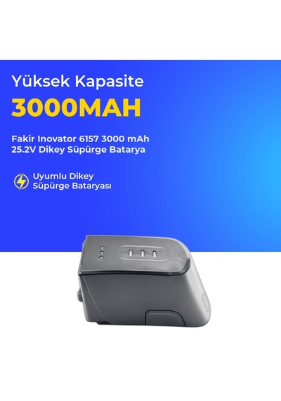 Fakir Inovator 6157 Dikey Süpürge 3000 Mah 25.2v Batarya