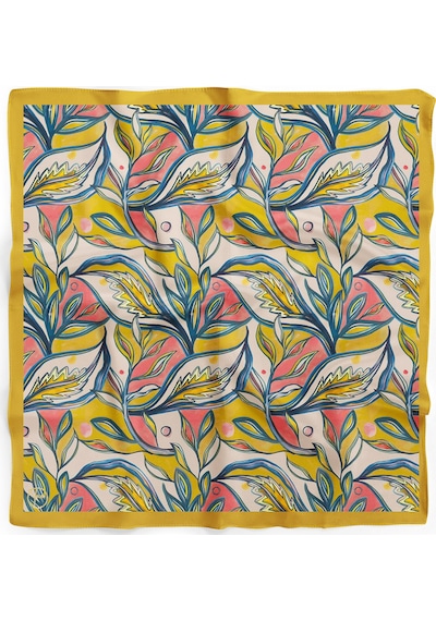 Serin Esinti Desen 55x55cm Bandana/fular Çok Renkli
