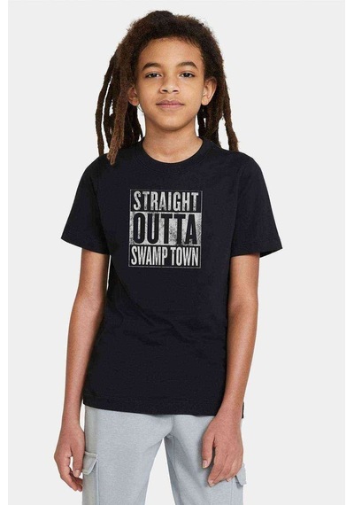 Tshirthane Pubg Straıght Outta Swamp Town Baskılı Unisex Çocuk Siyah Tshirt