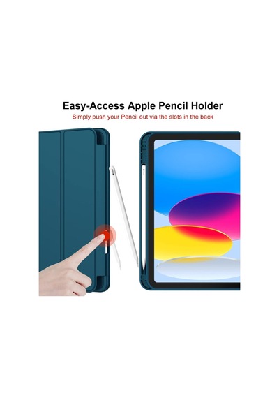 Apple Uyumlu iPad 11.nesil 2025 / 10.nesil 2022 Kalem Bölmeli Standlı Smart Kılıf Kapaklı Kılıf