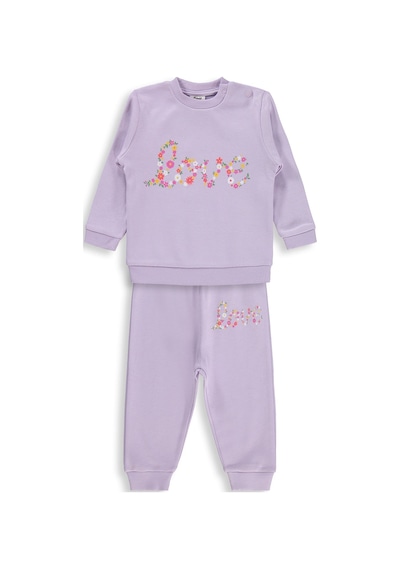 Civil Baby Çiçek Love Baskılı 6-18 Ay Takım - Lila