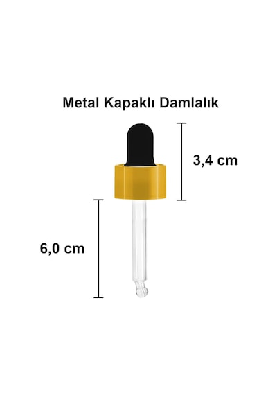 30 Ml Mat Siyah Cam Damlalıklı Serum Şişesi 30 Cc Renkli Metal Kapaklı Dropper Cam Şişe 2 Adet Gold Yüzük / Si