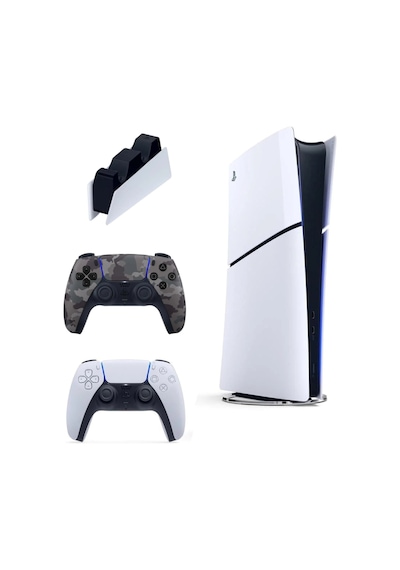 Playstation 5 Slim Digital 1 TB Oyun Konsolu + 2 Kamuflaj Dualsense + Şarj İstasyonu (İthalatçı Garantili)