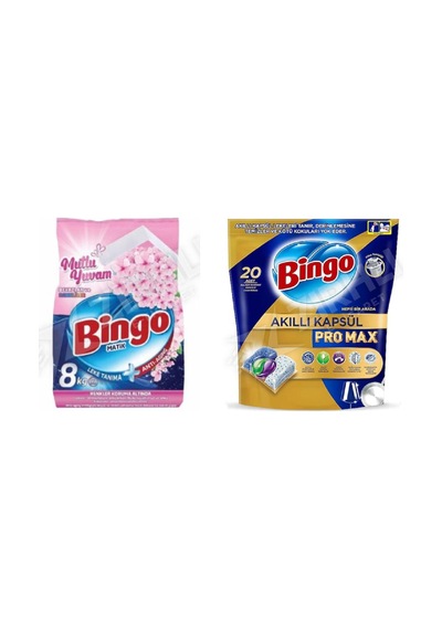 Bingo Tüm Renkler Toz Det. 8 Kg + Tablet Pro 20'li 2'li Set Diğer