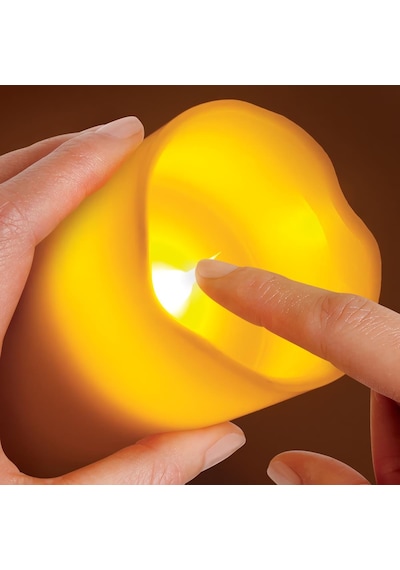Pilli Led Işıklı Dumansız Mum Tealight 2'li Set Dekoratif Fonksiyonel Ev Ofis & Yeni Yıl Hediyesi