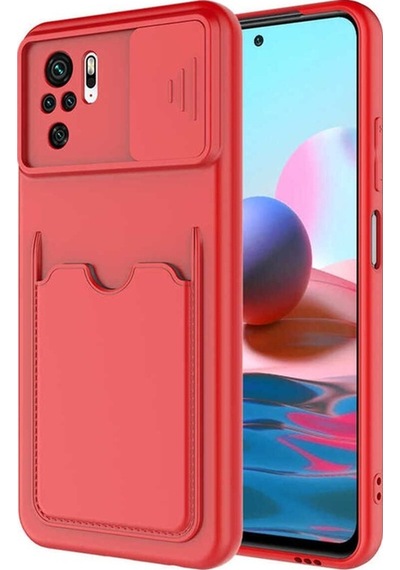 Xiaomi Poco M5s Kılıf Zore Kartix Kapak Kırmızı
