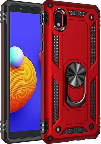 Cosmotex Newface Samsung Galaxy Uyumlu  A01 Core Kılıf Sofya Yüzüklü Silikon Kapak - Kırmızı