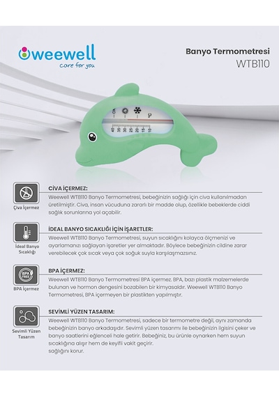 Weewell Wtb110 Banyo Termometresi Yeşil Wee-wtb110 WEE-WTB110