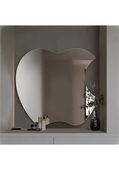 Apple Tasarım Kırılmayan Pleksi Duvar Aynası - 30x30 Cm Modern Dekoratif Ayna Belirtilmemiş