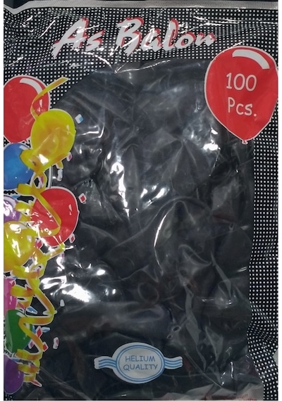 12" As Metalik Balon Siyah