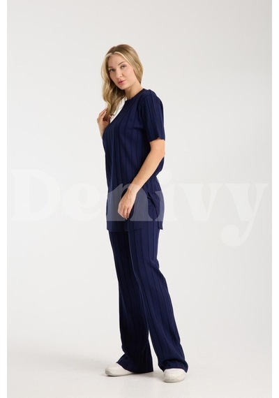 Çizgili Relax Fit İkili Takım Dnv-000019 Lacivert