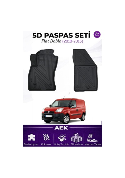 Fiat Doblo 2010-2015 Panelvan Araca Özel Havuzlu "karbon" Paspas