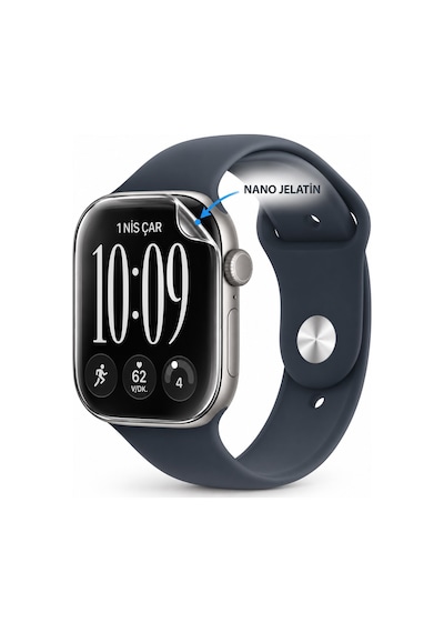 Apple Watch Series 12 42mm 3 Adet Uyumlu Şeffaf Ultra Koruyucu Nano Jelatin