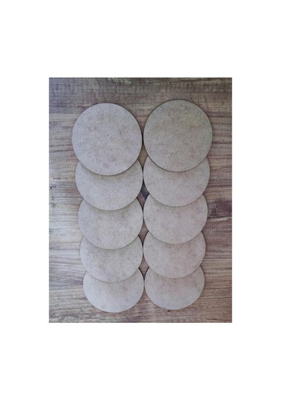 Ayrex Miracix 10 Adet Ahşap Supla 10 Cm Çap Ham Mdf 3 Mm Lazer Kesim Yuvarlak Kahverengi 10 X 10 Diğer