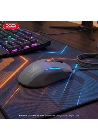 M14 Rgb Oyuncu Mouse 7600 Dpı, 6 Tuşlu, 65g Hafif Kablolu Usb Ergonomik Gaming Mouse Siyah
