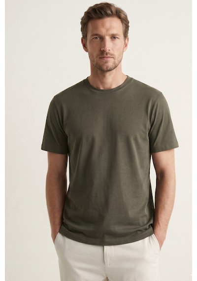 Elemge Pamuk Likra Vücuda Oturan Magic Fit Haki Erkek T-shirt Compact Penye Kısa Kol Esnek Tişört Elastan Elemge Pamuk Likra Vücuda Oturan Magic Fit Haki Erkek T-shirt Compact Penye Kısa Kol Esnek Tişört Elastan