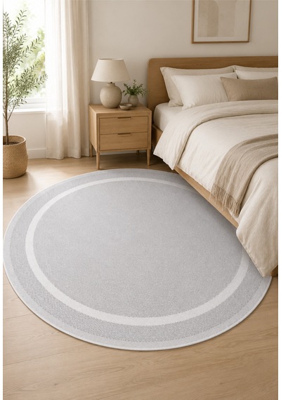 Modern Sisal 8001 Gri Krem Daire Leke Tutmayan Kaymaz Taban Salon Mutfak Koridor Balkon Halısı