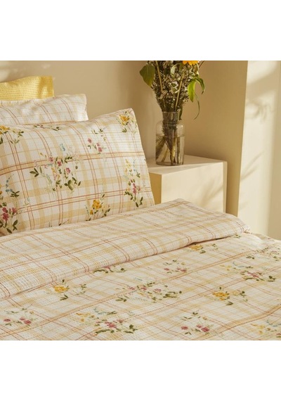 Karaca Home Minella Sarı %100 Pamuk Soft Touch Çift Kişilik Nevresim Takımı Sarı