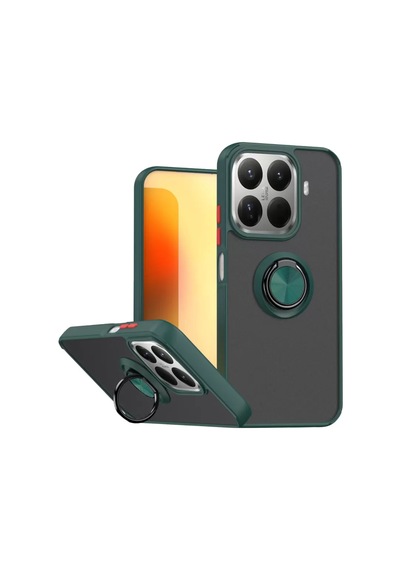 Xiaomi Mi 15t Pro Montreal Yüzüklü Silikon Kapak - Yeşil -