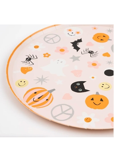 - Groovy Halloween Icon Dinner Plates - Cadılar Bayramı Karakterli Tabaklar L 8&apos Li 256