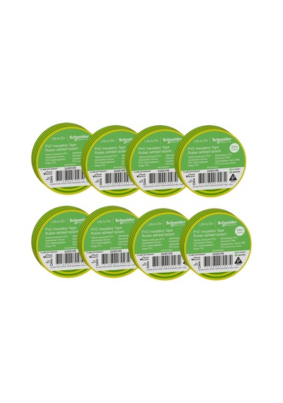 Schneider 8li Sarı Yeşil PVC İzolasyon Bandı 20mt*19mm 2420105-8