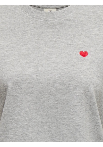 Only Kadın Jdy Bisiklet Yaka Kalp Logolu Gri T-shirt - 15298612