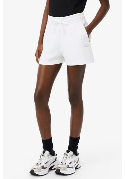 Lacoste Women's Cotton Jersey Shorts Kadın Pamuklu Şort Beyaz Beyaz