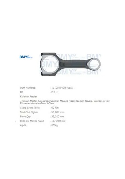 Piston Kolu Master Iii 2.3dci-koleos-movano 2010-