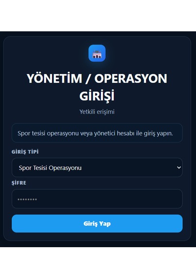 Spor Tesisi Rezervasyon Panosu Modülü Halı Saha, Basketbol, Havuz, Masa Tenisi Randevu Sistemi