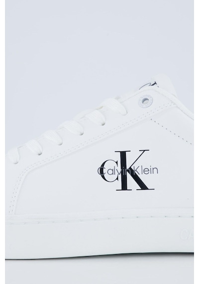 Calvin Klein Erkek Classic Cupsole Mono Lth Sneaker Ayakkabı - Beyaz-8459 Bright White/black Calvin Klein Erkek Classic Cupsole Mono Lth Sneaker Ayakkabı - Beyaz-8459 Bright White/black