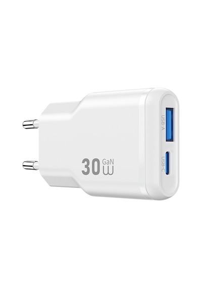 Wiwu Wi-g033 Essen Slim Serisi Gan Tech Pd Hızlı Şarj Özellikli Şarj Başlığı 30w Beyaz