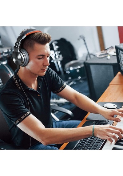 Pro50 Kulak Üstü Kablolu Stüdyo Dj Kulaklığı Yüksek Çözünürlüklü Ses, Dahili Mikrofon Silver