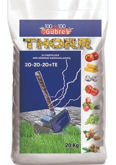 Thorr 20.20.20 Dengeli Npk Klorsuz Gübre Damlama Gübresi 20 Kg