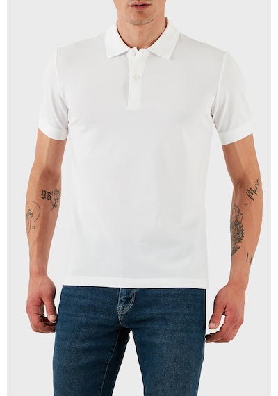 Calvin Klein Erkek Polo Yaka T Shirt K10k114484 Yaf Beyaz Beyaz