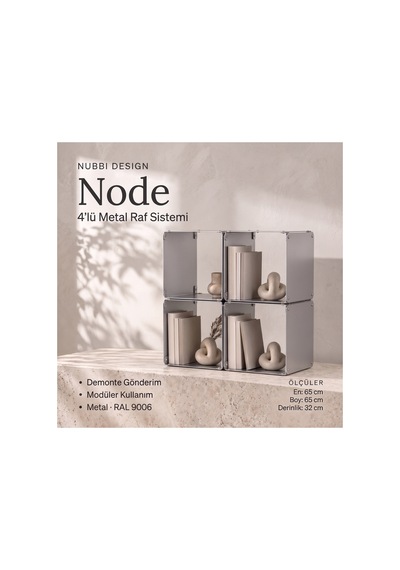 Node 4 Lü Modüler Metal Komodin Açık Raflı Küp Tasarım Başucu Sehpası Gümüş - 940098009 Gümüş Node 4 Lü Modüler Metal Komodin Açık Raflı Küp Tasarım Başucu Sehpası Gümüş - 940098009 Gümüş