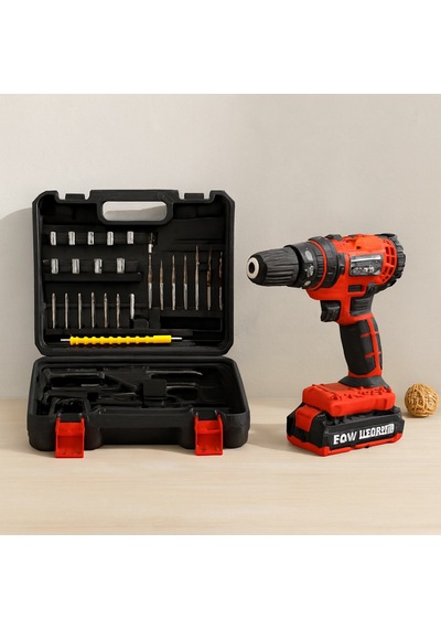 24w Şarjlı Matkap Seti 1350 Rpm Çantalı Kırmızı