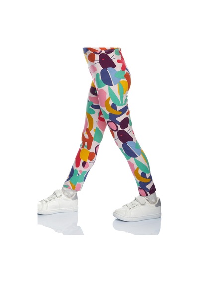 Lovetti Kız Çocuk Cutouts Foliage Desen Tayt 8980 Çok Renkli