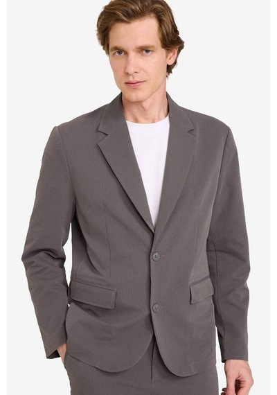 Defacto Modern Fıt Krinkıl Blazer Ceket F9819ax26spgr206 Gri-gr206