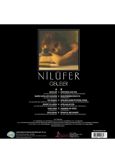 Nilüfer Geceler Sarı Renkli Plak, Avrupa Baskı, 180 Gram Vinil, 33 Rpm, Lp