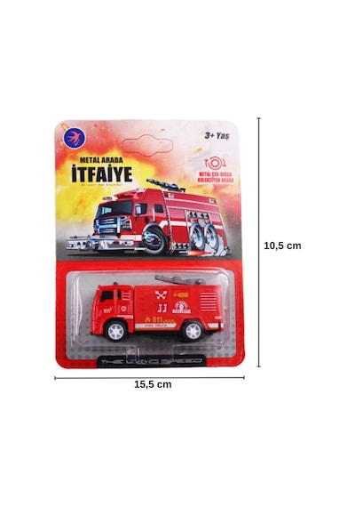 3'lü Metal Çek Bırak İtfaiye Araba Seti - Dayanıklı Diecast Oyuncak İtfaiye Araçları
