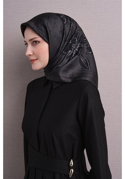 Armine Saf İpek Sura Eşarp 9617d 80 Bakır Kahve