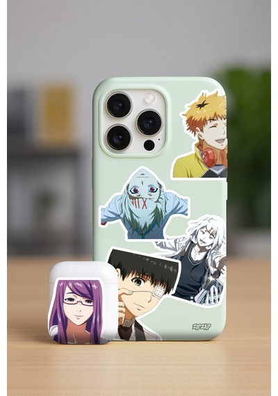 Tokyo Ghoul Anime Telefon Laptop Bullet Journal Yapışkanlı Folyo Sticker Paketi 25 Adet Çok Renkli